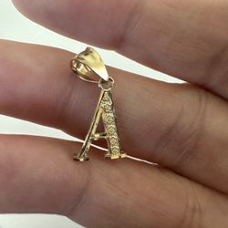 10kt Yellow Gold Initial A Pendant