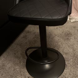 Black Leather Vanity Chair 