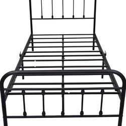 Black Twin Bed Frame and Mattress 