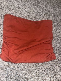Red Ruched Bandeau Tube Top