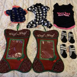 Doggie Christmas Stockings.  & Clothes.     Chino, Ca