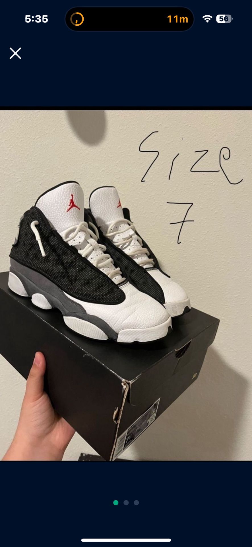 Big Kids Jordan 13s Black Flint Size 7