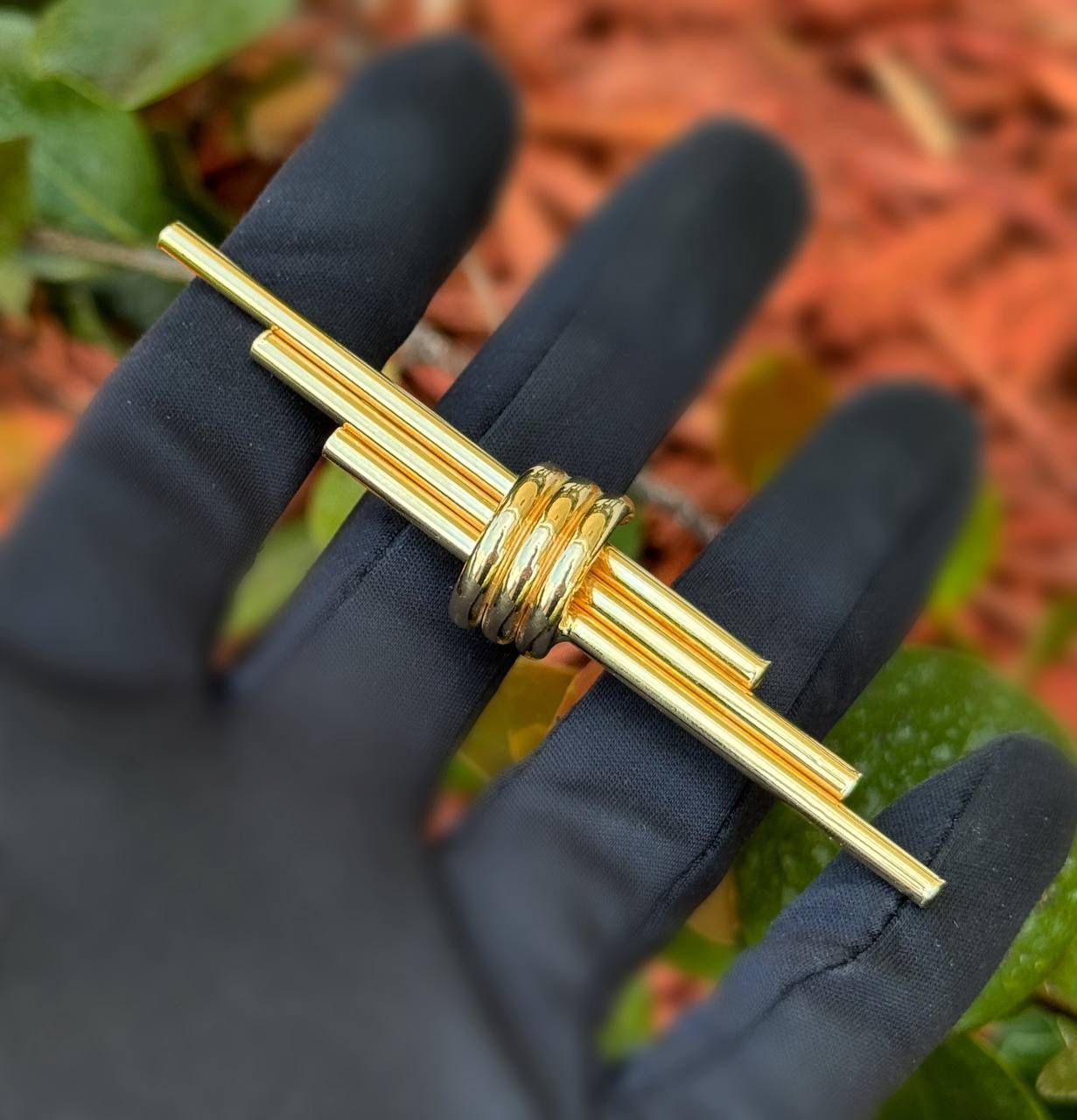 Vintage Jewelry 14k yellow gold Geometric Modern Brooch
