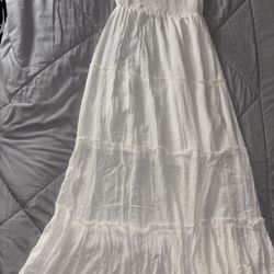 White Strapless Maxi Dress 