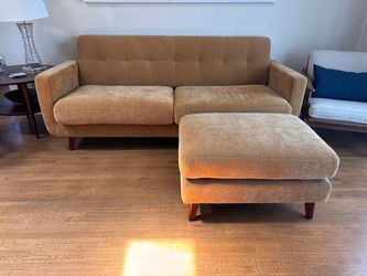 Mid-Century Modern Sofa with Ottoman