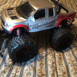 huge red/silver r/c truck