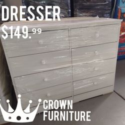 White Dresser 8 Drawers