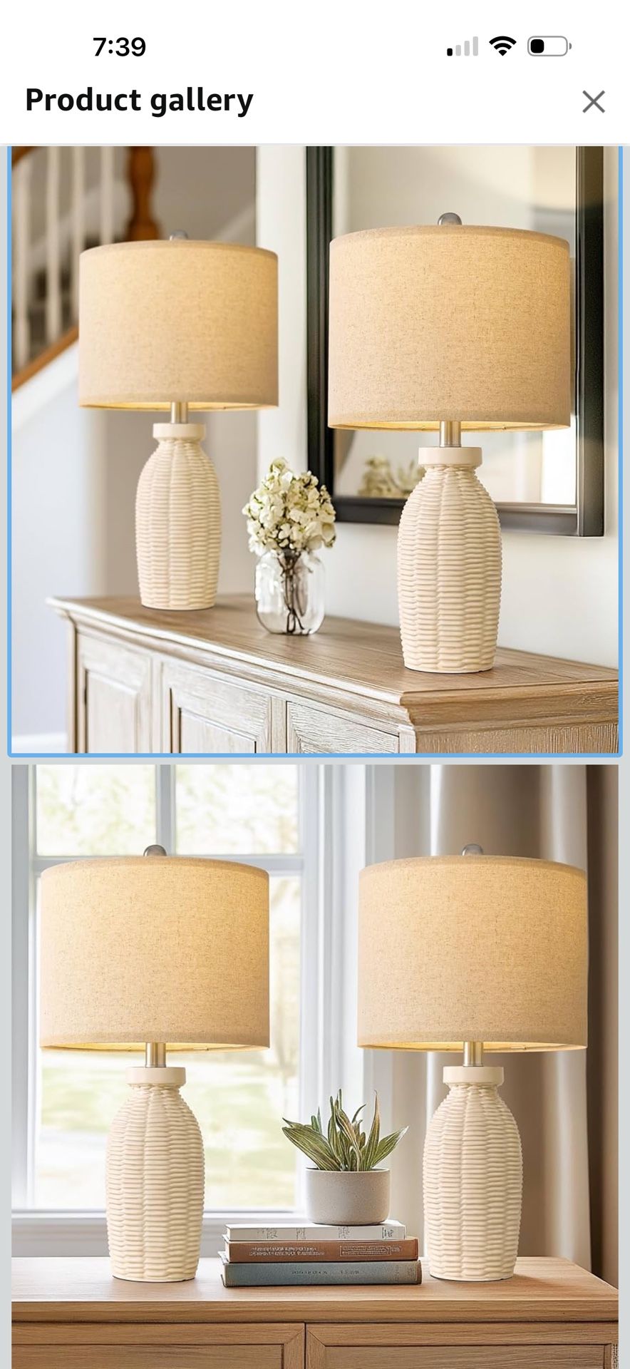 75" Table Lamps for Bedroom Living Room Boho Lamp Set of 2 Farmhouse Lamp Bedside Nightstand Small Rustic Vintage Retro Modern Table Lamp Light Home O