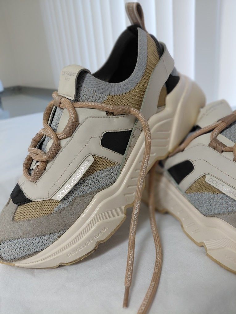 Dolce & Gabbana Chunky Beige And Black Sneakers