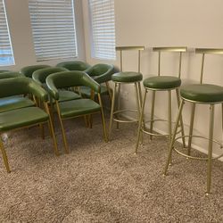 8 Dining Chair/Armchairs & 3 Barstools. - Selling All For Only $300