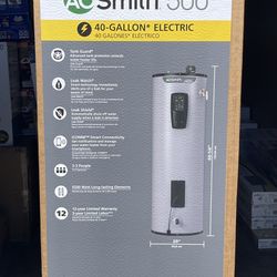A.O. Smith Signature 500 40-Gallon Tall 5500-watt Double Element Grid Capable Smart Electric Water Heater with Leak Detection