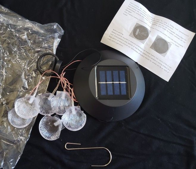 Wind chimes outdoor solar seashells color changing