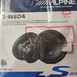Alpine S-W8D4 S-Series 8" Dual 4-Ohm Subwoofer