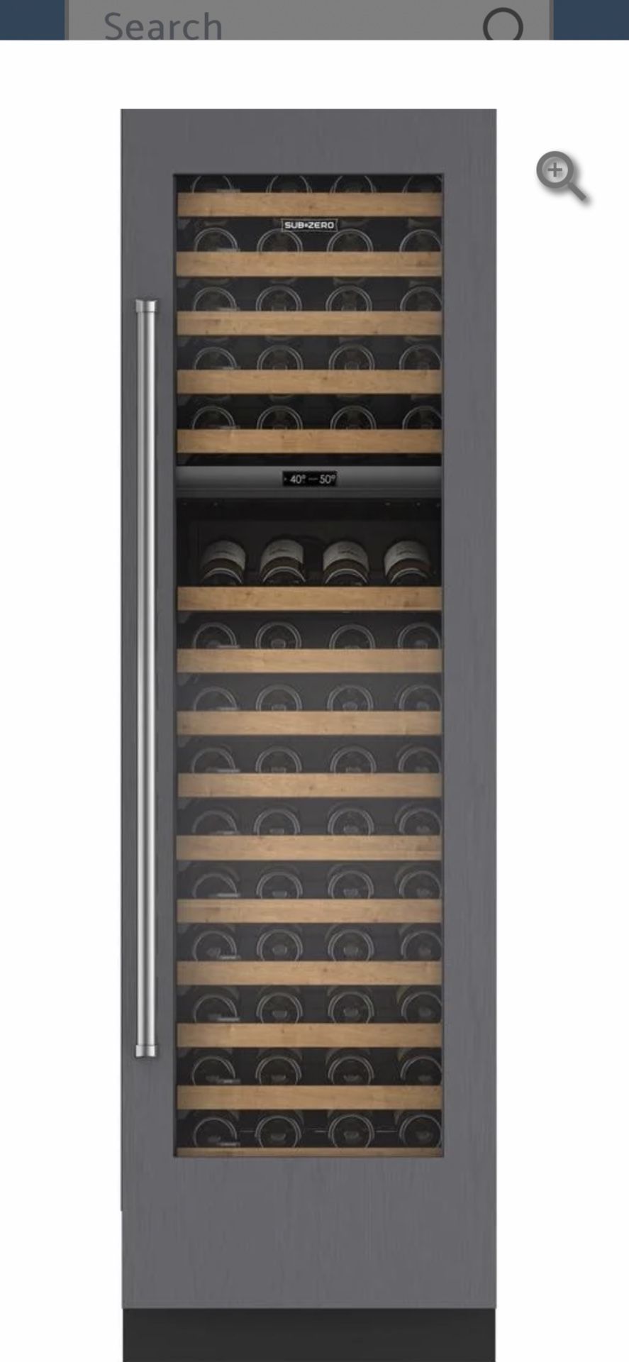 New in Box Sub Zero 24” 102 Bottle Wine Refrigerator Panel Ready