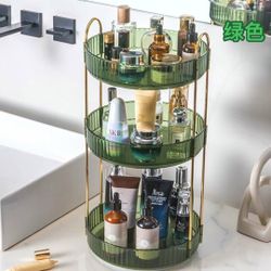 Rotating Makeup Organizer for Vanity 3 Tier, High-Capacity Skincare Clear Make Up Storage Perfume Organizers Cosmetic Dresser Organizer Countertop 360