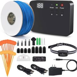 new Electric Fence for Dogs,Underground Dog Fence Containment System In Ground Electric Dog Fence for 2 Dogs,Rechargeable Waterproof Collar with Tone/