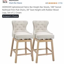 Set Of Swivel Stools New Factory Sealed Box Opened For Picturing 