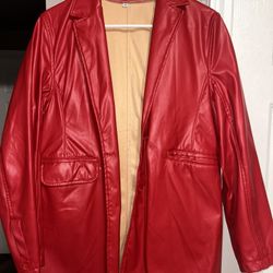 Red leather jacket