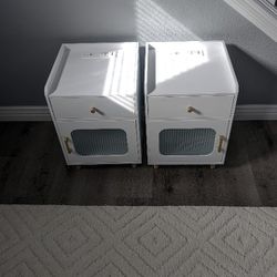 New Set Of 2 Nightstands With Outlets 