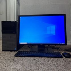 i5 Dell OPTIPLEX 3020 Desktop Computer System 24” LCD  Monitor 