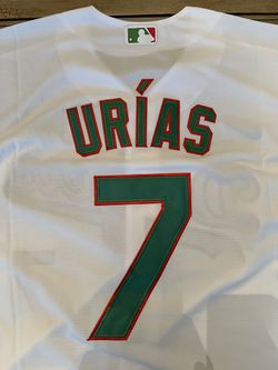 Julio Urias Jersey NEW Mens XL World Series Patch White Green Red