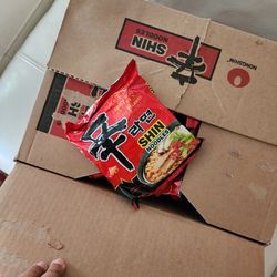 19 packages of SHIN Noodles. 