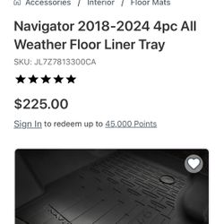 Used Lincoln Navigator All Weather Floor Liner NIB OEM Carpets Mats