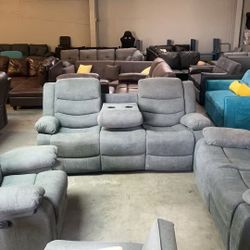 BRAND NEW 3 PIECES RECLINERS SOFA COUCH SET