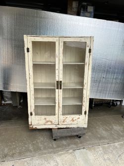 Vintage Shabby Chic Cabinet  51” Tall X 34 1/4 Across 12” Deep