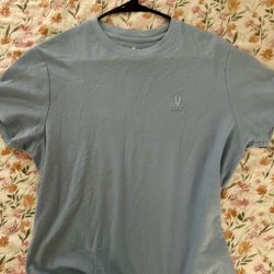 blue psycho bunny t-shirt with logo