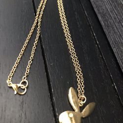 18K Gold Plated Link Charm Necklace with Playboy Bunny/ jewelry gift paparazzi club drip new fun