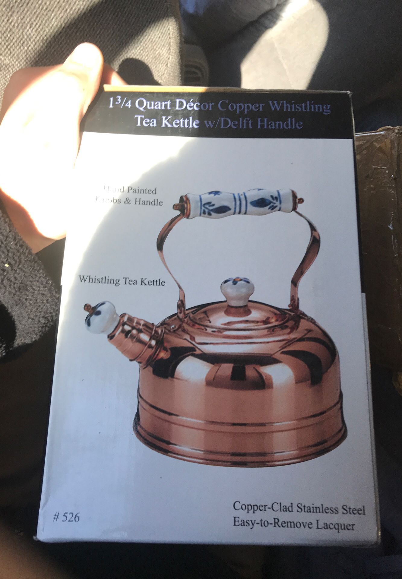 13/4 quart copper whistling Tea Kettle handle
