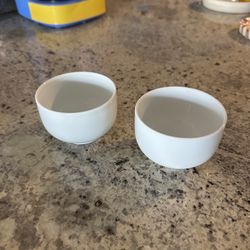 MUJI White Porcelain Round Tea Cups – Set of 2 (Stackable)