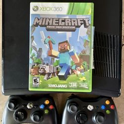 Xbox 360 Console Bundle with 2 Controllers and Minecraft