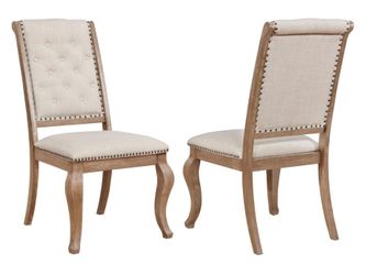 Brockway Cream Barley Brown Side Chairs (Set of 2)