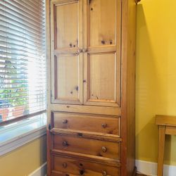 Pine Wood Armoire 