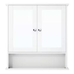 22 in. W x 23 in. H White Surface Mount Medicine Cabinet with Mirror 