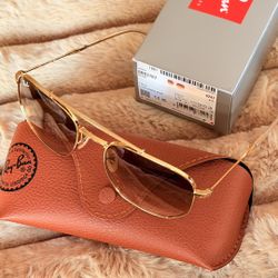 Ray-Ban RB 3707 Artista Gold frame, Brown gradient lens - size XL (57-20)