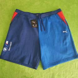 Puma BMW M Motorsport Men's Athletic Shorts blue red XXL New