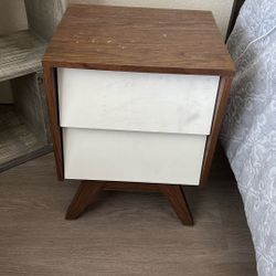 Unique Set Of Wood Dresser And Night Stand 