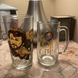 1990 Pittsburgh Steelers  HOF McDonalds Glass, Ham, Layne, Blount+gold Cup Steelers 50 Beer Mug 