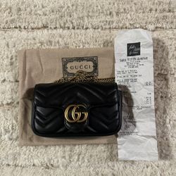 Gucci GG Marmont Super Mini Leather Crossbody Bag
