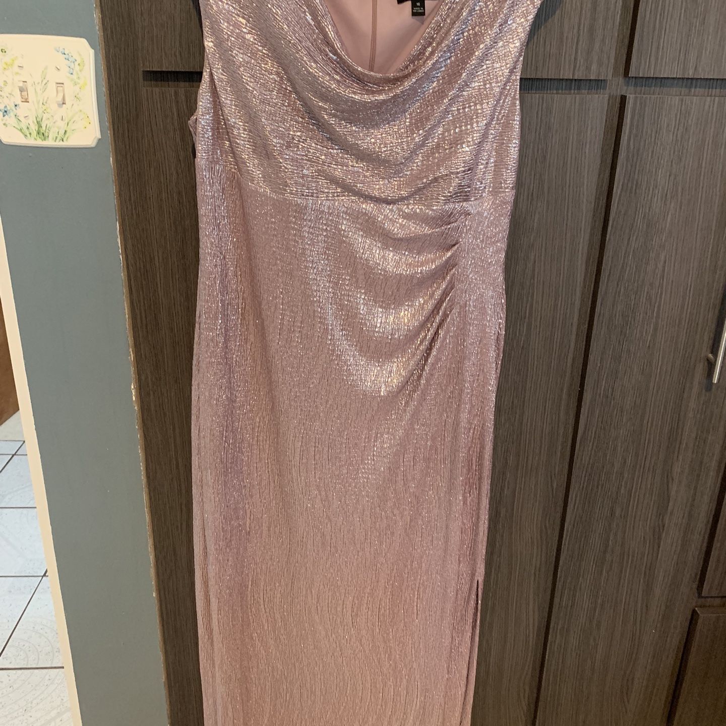 slim fit dress slacks Gold Glitter Fitted Formal Dress – Ragstock main image 1