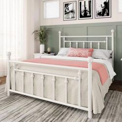 SBSGQTY001-2 14 Inch Full Size Metal Platform Bed Frame with Victorian Vintage Headboard and Footboard/Mattress Foundation/Under Bed Storage/No Box Sp