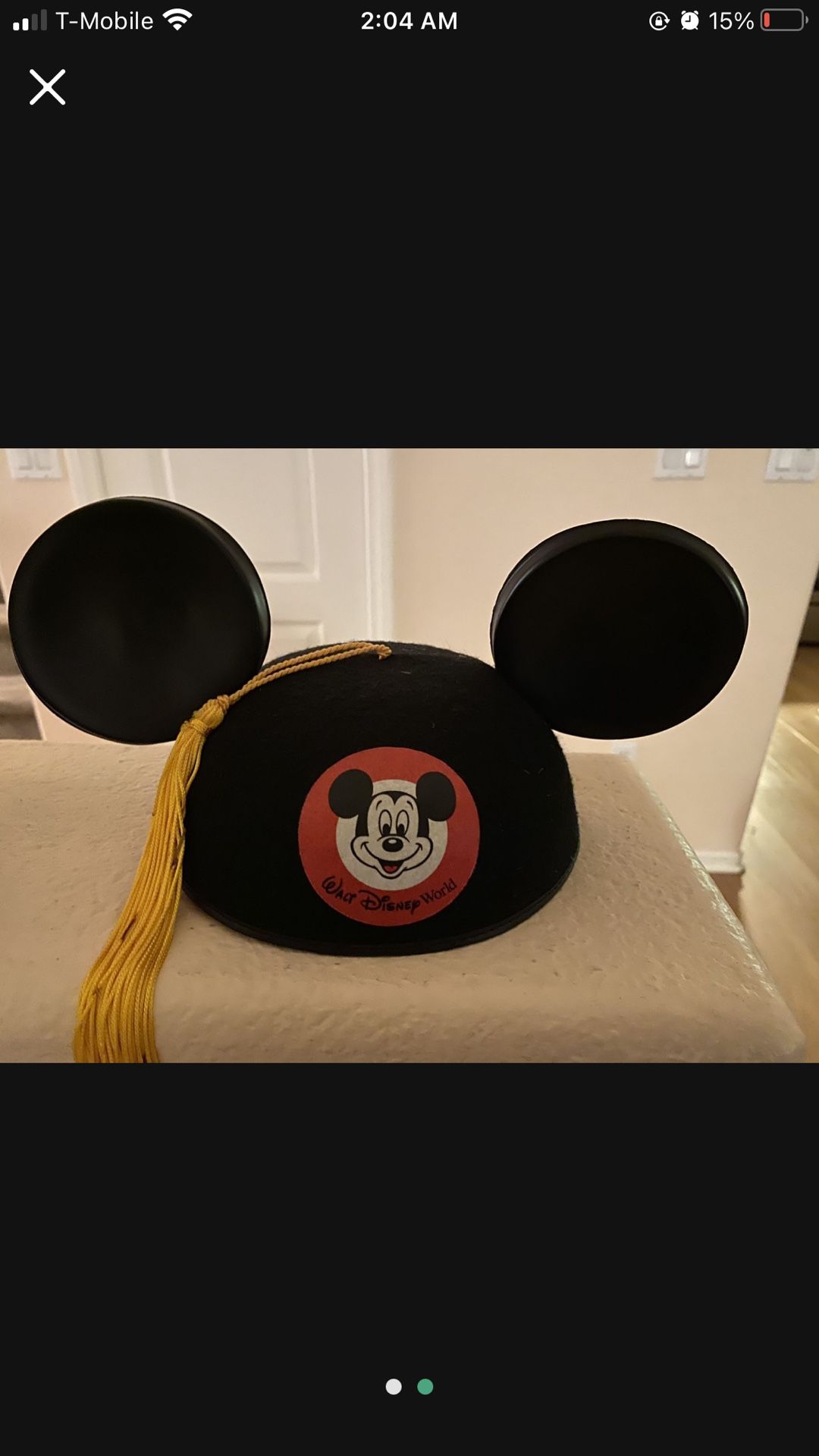 Mickey Wars From Disney World, Graduation Ears, $20 Each