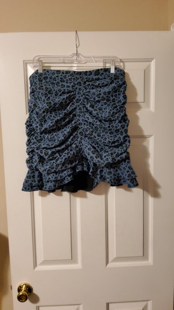 Perfectly Priscilla Blue Mini Skirt Size 1XL