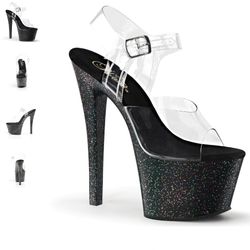 Sexy Super Tall Spiked PLEASER High Heels SZ 5 Small Woman Shoes