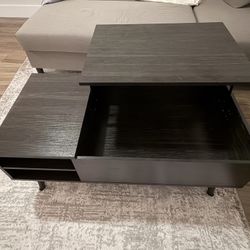Adjustable Coffee Table with Lift Top Hidden Compartment