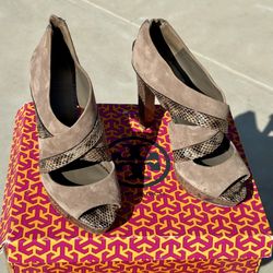 Tory Burch Waverly 120 Mm Cashew/Coconut, High Heel Sandals Size 9