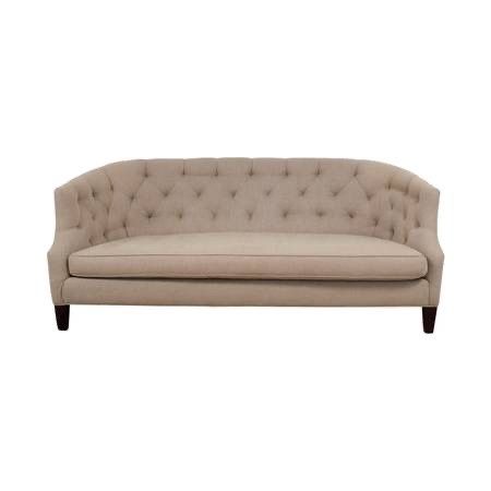 Crate & Barrel Azure Tan Tufted Sofa / Couch